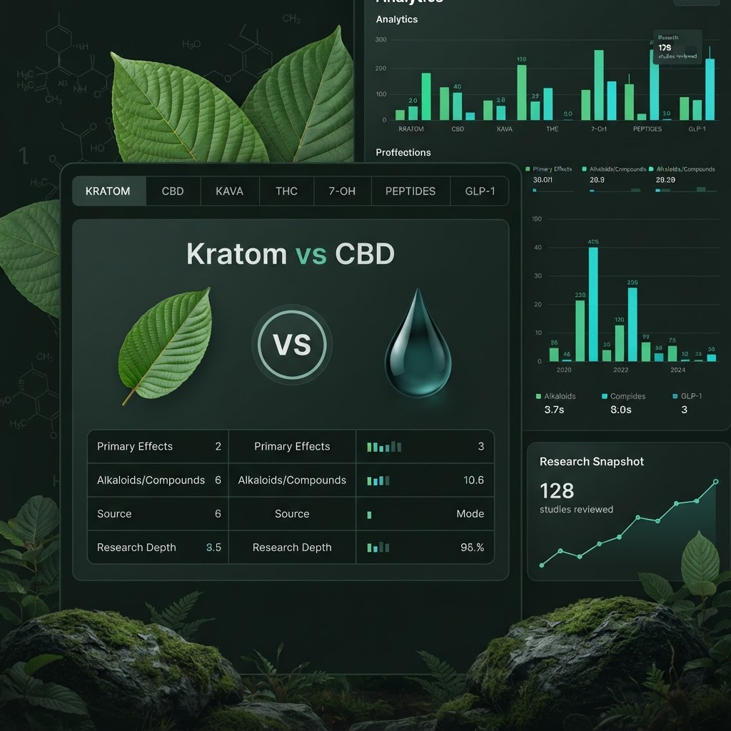KratomVS 7-OH research snapshot and comparison dashboard